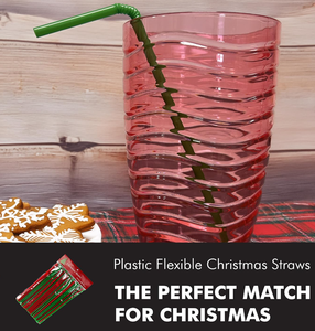 Pailles de Noël flexibles en plastique, 8 pouces, lot de 50, vert/rouge, anti-fuite, biodégradables, jetables, sans BPA, écologiques, en PP - Product Image 6