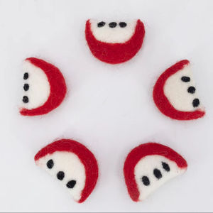Rodajas de Manzana de Fieltro de Lana de 6 cm, Hechas a Mano, Juguete de Fruta de Fieltro, Suministro para Manualidades, Juguete Educativo, Venta al por Mayor - Product Image 1