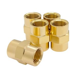 ข้อต่อทองเหลืองสำหรับท่อ ขนาด 1/2 x 1/2 นิ้ว แบบเกลียวใน (NPT) FNPT FPT สำหรับท่อน้ำ ท่อบนเรือ อุปกรณ์ประปาทองเหลือง - Product Image 2