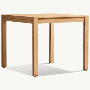 Mesa de comedor cuadrada de madera de teca con un estilo moderno y sencillo, ideal para comer al aire libre mientras disfrutas de la vista. - Product Image 5