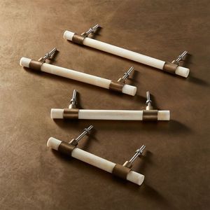 Tirador de latón tradicional con acabado blanco, forma multifuncional, perillas decorativas para herrajes de muebles de cocina - Product Image 3