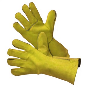 Red Leather Safety Full Finger <b>Gloves</b> <b>Thermal</b> Insulated Waterproof UV Protection Unisex Outdoor Winter Use - Product Image 4