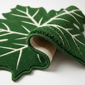 Alfombra con Forma de Hoja, Alfombra Verde para Piso, Alfombra Decorativa Moderna para Sala de Estar, Dormitorio, Cuarto de Niños - Product Image 2