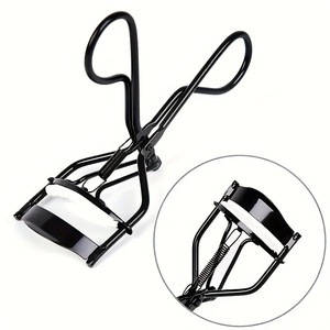 Recourbe-cils noir pour salons de beauté et usage personnel, outil de maquillage doux pour recourber les cils avec coussinet de rechange - Product Image 6