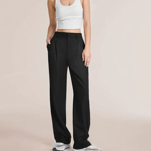 Custom logo Woven Label Summer Women's Loose <b>Wide</b>-<b>leg</b> Cotton <b>Linen</b> Women's <b>Trousers</b> Casual Pants High-waist Straight-<b>leg</b> - Product Image 1
