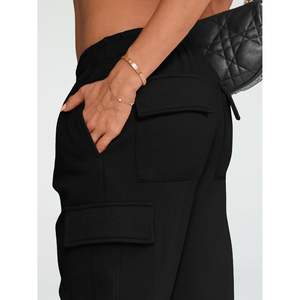 2025 femmes Cargo pantalons de survêtement jambe large polaire doublé Y2K Joggers avec poches taille moyenne XL taille pour l'automne hiver - Product Image 5