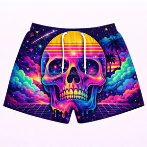 Shorts de Baño Deportivos para Hombre de Secado Rápido, con Estampado por Sublimación, Letra Frontal, Cintura Elástica, Diseño Multicolor, Corte Corto - Product Image 6
