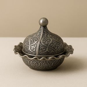 Bol à bonbons en métal, best-seller, fait main, design élégant, forme ronde, classique, élégant, bol à fruits secs en métal - Product Image 1