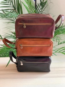 Neceser de Viaje Personalizado de Cuero Genuino, Bolsa de Aseo Impermeable para Hombre, Organizador de Cosméticos y Artículos de Afeitado LYG-0180 - Product Image 5