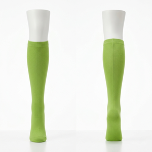 Women Scrub <b>Socks</b> 200 GSM Cotton Polyester Spandex Lime Green <b>Knee</b> <b>High</b> Plain Knit Embroidered Logo Custom men <b>socks</b> - Product Image 1