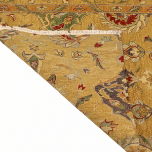 Mustard Gold Floral Border Rug Modern Botanical Vine Area Carpet Eco-Friendly Non-Slip Hand Tufted Thick Wool for Living Room - Product Image 5