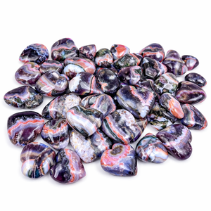 Cœur en cristal d'améthyste naturelle et d'agate dentelle, sculpté à la main, pierre de guérison, vente en gros, cœur en cristal naturel pour la guérison et la décoration - Product Image 1