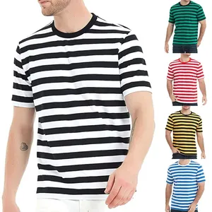 T-shirt Homme Noir et Blanc à Logo Avant, Manches Courtes, Coupe Classique, Col Rond, Décontracté, en Jersey Mélange Coton Respirant 200g - Product Image 2