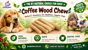 QMGLOBAL Bâtonnets à mâcher classiques en bois de café naturel pour chien – Écologiques, durables, jouet à mâcher en bois longue durée pour le nettoyage des dents - Product Image 1