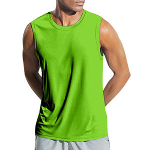 Camiseta sin Mangas para Hombre, Cuello Redondo, Tejido Transpirable de Algodón/Poliéster, Informal, Deportiva, Ligera y de Secado Rápido, Superventas - Product Image 4
