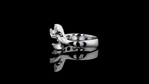 Bague en or blanc avec diamant de laboratoire de taille marquise, style ouvert |   Bague minimaliste pour tous les jours et le bureau - Product Image 2