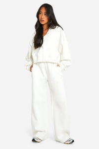 <b>Women</b> Cream Wide Leg Sweatpants High Waist Drawstring Casual Loose Fit <b>Lounge</b> <b>Trousers</b> Straight Leg Jogger Pants Wholesale Wear - Product Image 5