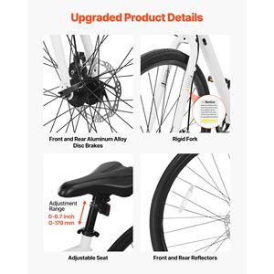 Bicicleta Híbrida Ligera con Cuadro de Aluminio, Ruedas 700c, Bicicleta Urbana para Hombres y Mujeres Adultos - Product Image 4