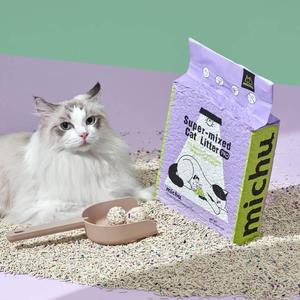 Litière pour chat en tofu biologique, jetable dans les toilettes, sans poussière, écologique, contrôle des odeurs, beige, cylindrique, 2,5 kg - Product Image 1