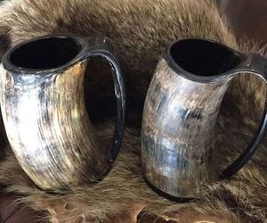 Ensemble de mugs à bière en corne de Viking naturelle, finis à la main, de qualité supérieure, pour les fêtes de Noël - Product Image 4