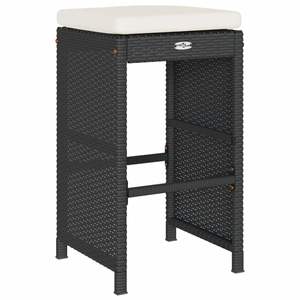 Ensemble de 2 tabourets de bar de jardin en polyrotin noir avec structure en acier thermolaqué – Élégant accessoire de repas extérieur - Product Image 6