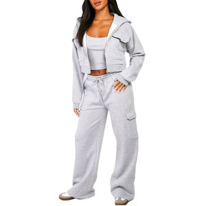 Plus Size Polyester / Cotton Made Women Crop Top Tracksuits Pakistan Made Best Price Women Crop Top Tracksuits - Product Image 1