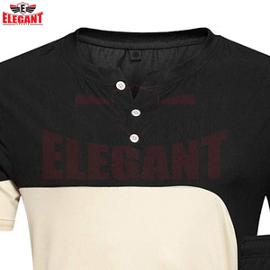 Best Seller New Trendy Product Custom Color Block Casual Two Piece Outfit Short Sleeve <b>Henley</b> Neck Top Matching Summer Shorts - Product Image 6