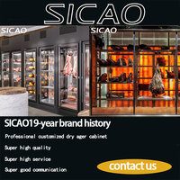 SICAO personnalisé sec vieillissement vieilli refroidisseur réfrigérateur réfrigérateur verre boeuf viande sec Dri ager 304 acier inoxydable armoire congélateurs