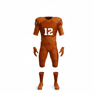 Uniforme de football américain unisexe respirant avec nom d'équipe personnalisé, nouveau design, maillot à manches courtes en polyester imprimé par sublimation et pantalon - Product Image 3