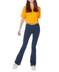 T-shirts à poches jaunes vifs 100 % coton pour femmes, tendance et de haute qualité, coupe courte et ample, style décontracté Génération Z – Vente en gros - Product Image 4