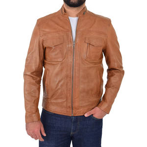 Veste en cuir d'hiver pour homme, nouvelle collection, design personnalisé, respirante, style bomber. - Product Image 3