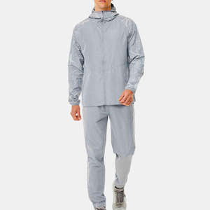 Custom Men's Windbreaker Tracksuit Set Breathable <b>Waterproof</b> Hooded Jacket and Joggers 2 Piece Sportswear Set for Running Gym - Product Image 2