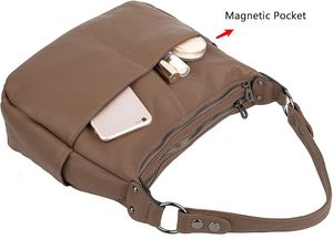 Bolso Tote de Cuero Genuino de Vaca de Lujo al por Mayor para Mujer, Elegante Bolso de Hombro con Cierre de Cremallera, Personalizado y con Estilo - Product Image 3