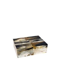 Cubo para Hielo de Cuerno de Búfalo con Incrustaciones de Cuerno Natural Metálico de Calidad, Caja y Cubo para Hielo de Cuerno de Vaca, Más Vendido - Product Image 2