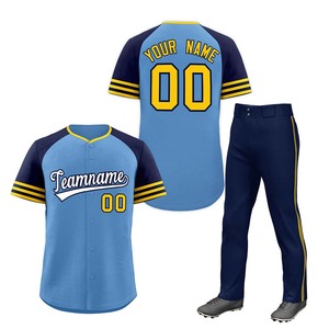 Maillots de baseball et uniformes de softball 100 % polyester imprimés à rayures avec noms et couleurs d'équipe personnalisés, respirants, grandes tailles - Product Image 2