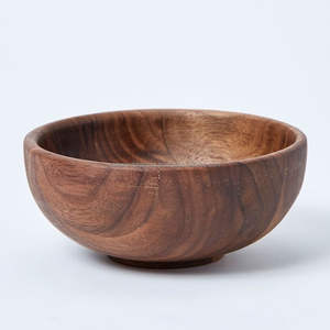 Cuenco de madera premium hecho a mano para centro de mesa de comedor con textura natural cálida - Product Image 1