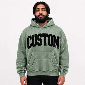 Fabricante de sudaderas con capucha personalizadas al por mayor para hombre, de invierno, de algodón 100% de alto gramaje, forro polar, estilo digital, corte holgado, streetwear, 2 piezas, suministro de marca para EE. UU. - Product Image 6
