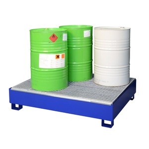Bacino di contenimento in acciaio verniciato per 4 barili da 200 l con griglia, altezza da terra e marchio Ü, SW4 - Product Image 2