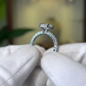 Moissanite Engagement <b>Ring</b> 925 Sterling Silver Wedding <b>Ring</b> Women Luxury <b>Diamond</b> Alternative Bridal Jewelry Gift - Product Image 2
