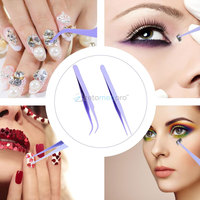 Pince à épiler pour cils en acier inoxydable antistatique, légère et durable, de marque personnalisée, pour usage en salon de beauté, qualité A+