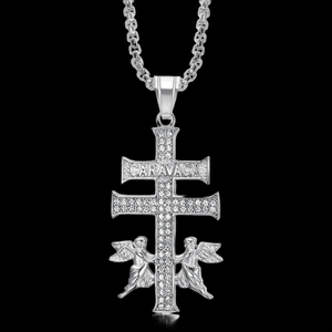 Colgante Cruz Caravaca Icedout de Plata 925 con Diamante Moissanita, Joyería de Lujo Estilo Hip Hop para Fiestas, Eventos y Declaración de Moda - Product Image 3