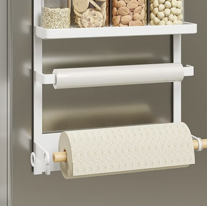 Creative Household Multi-function Magnetic Refrigerator <b>Shelf</b> Kitchen Punch-free Movable Metal Wrap Three Layer Wall <b>Rack</b> - Product Image 2