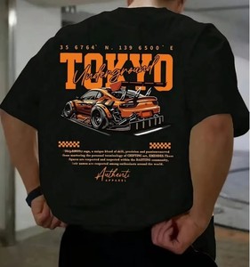 Camiseta de Manga Corta para Hombre, de Alta Calidad, Casual, Cómoda, Transpirable, 100% Algodón, Talla Grande, Corte Holgado, Secado Rápido, con Logotipo Frontal - Product Image 2