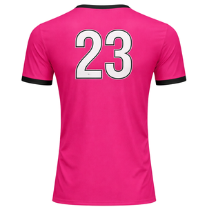 Maillot de football Milan rose et noir respirant, anti-humidité, pour entraînement sportif, uniforme de sport pour hommes et femmes - Product Image 3
