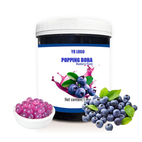 Premium Blueberry Boba Popping Pearls Bubble Tea Topping, klaar om te eten, 12 maanden houdbaar, op kamertemperatuur bewaren, 1,2 kg pot, groothandel