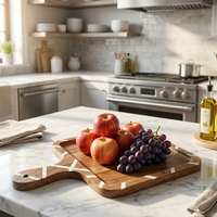 Natuurlijk houten snijplank voor de keuken, dik, duurzaam, voedselveilig, glad oppervlak, multifunctioneel voor vlees en fruit