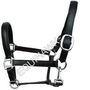 Halter de cheval de style selle anglaise légère en cuir souple avec finition chromée licol de cheval en cuir personnalisé - Product Image 1