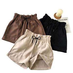 Nouvelle mode – Pantalon large décontracté en laine épaisse pour femmes et filles, taille haute élastique, couleur unie, style coréen - Product Image 1