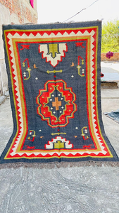 Tapis tribal bohème, tapis géométrique du sud-ouest, décoration de sol rustique pour salon, chambre et maison - Product Image 3