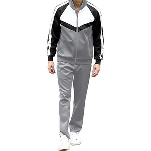 Survêtement Homme Color Block Manches Longues Col Montant Fermeture Éclair Poches Latérales Polyester Mi-Lourd Style Décontracté Automne - Product Image 2